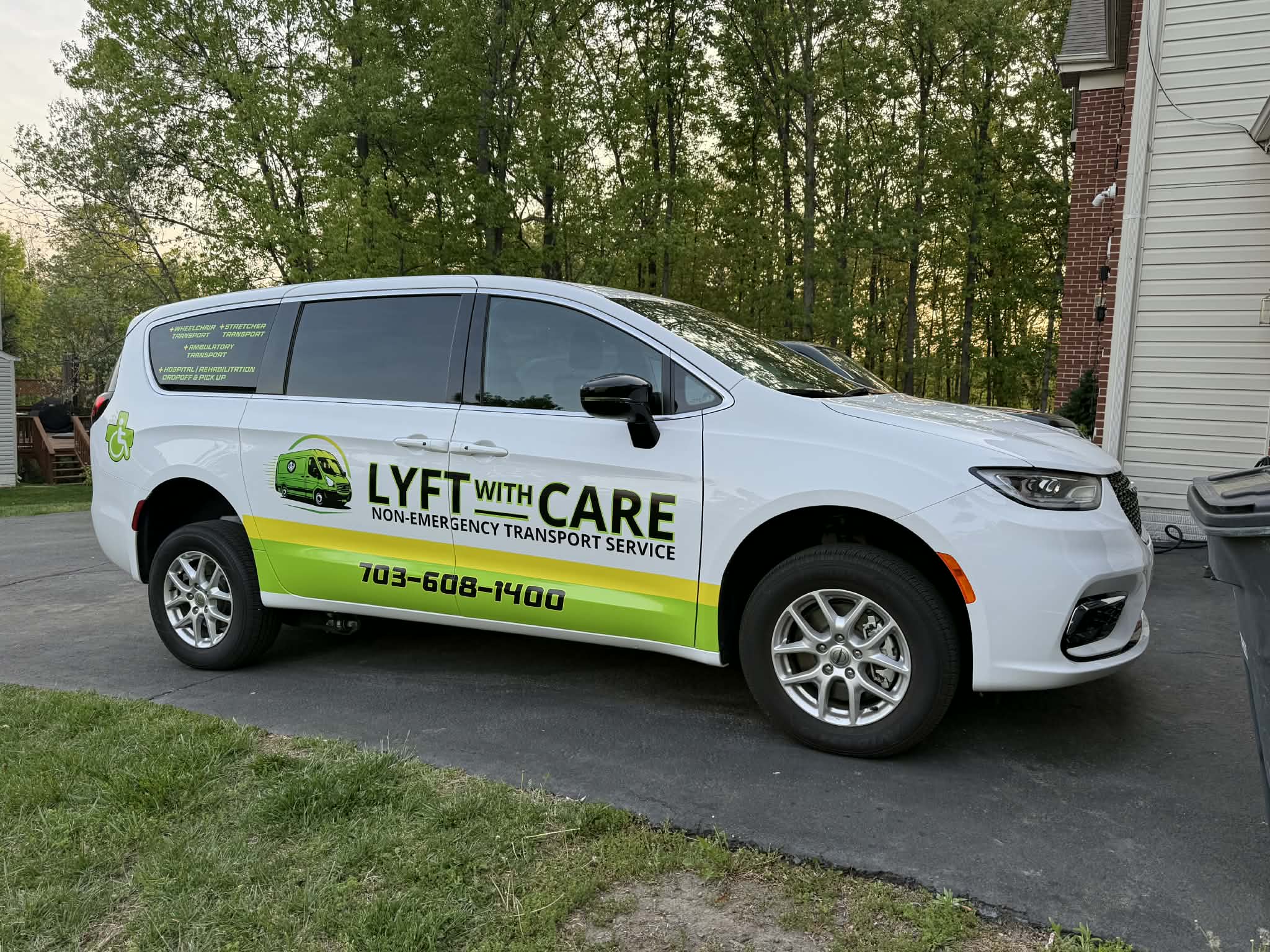 Lyft With Care ambulatory transportation van providing non-emergency medical transport for patients in Northern Virginia.