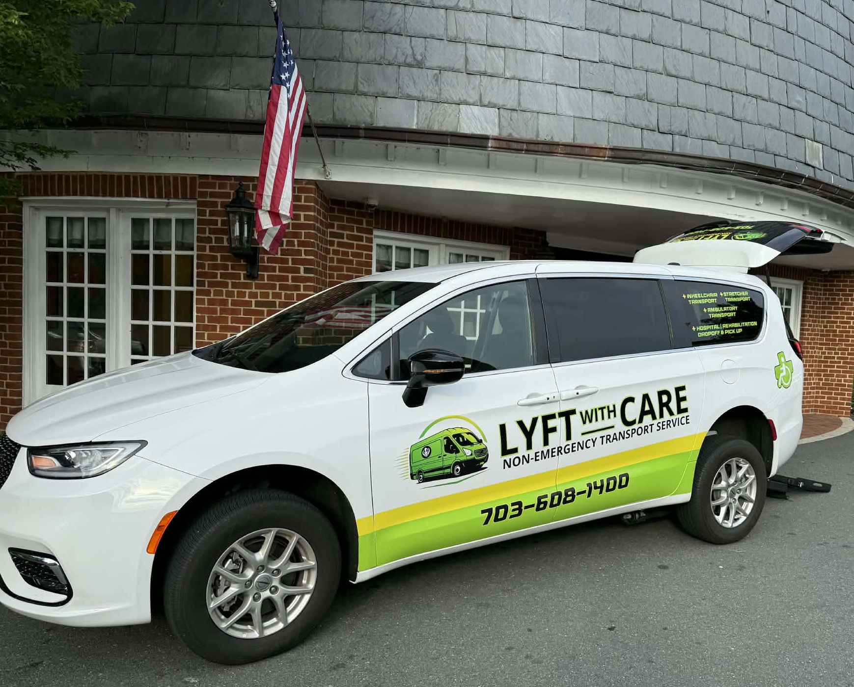 Lyft With Care non-emergency medical transportation van in Northern Virginia